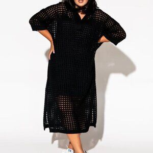 Dressed in LALA Be Bold Oversized Knit Dress + Slip in Black